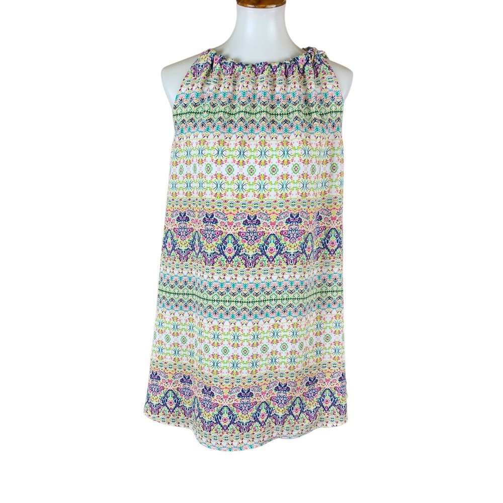 Rachel Ashwell Boho Floral Print Sleeveless Halter Mini Dress Cottagecore 4